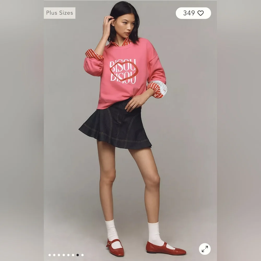 NWT 💋 💋 Bisou Bisou Sweatshirt by Jordan Nickson, size XS - Picture 6 of 13
